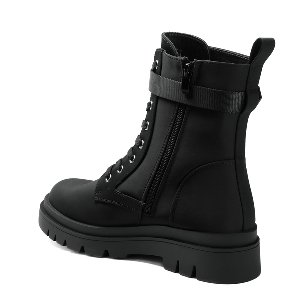 Platform Lace Up Lug Sole Combat Boots - BLACK - 3