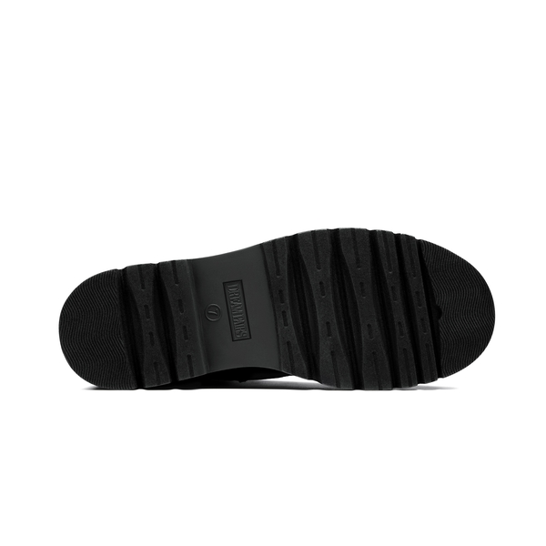 Platform Lace Up Lug Sole Combat Boots - BLACK - 5
