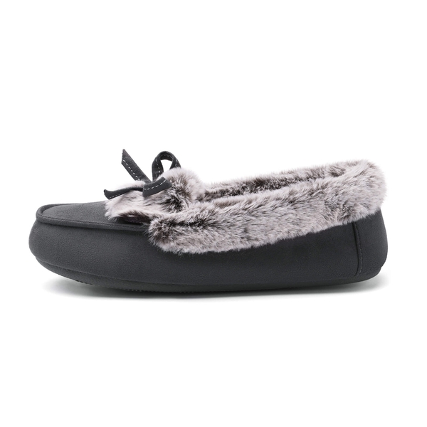 Slip on Faux Fur Lining Slippers - GREY - 2