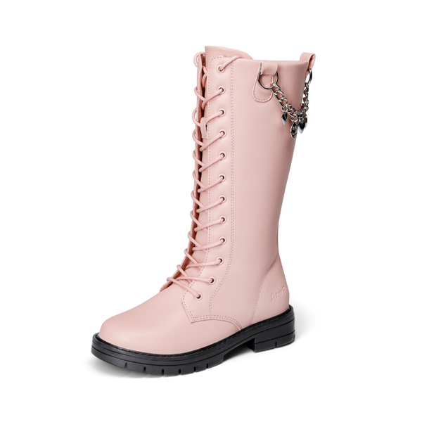 Girls Non-Slip Knee High Riding Boots - PINK -  0