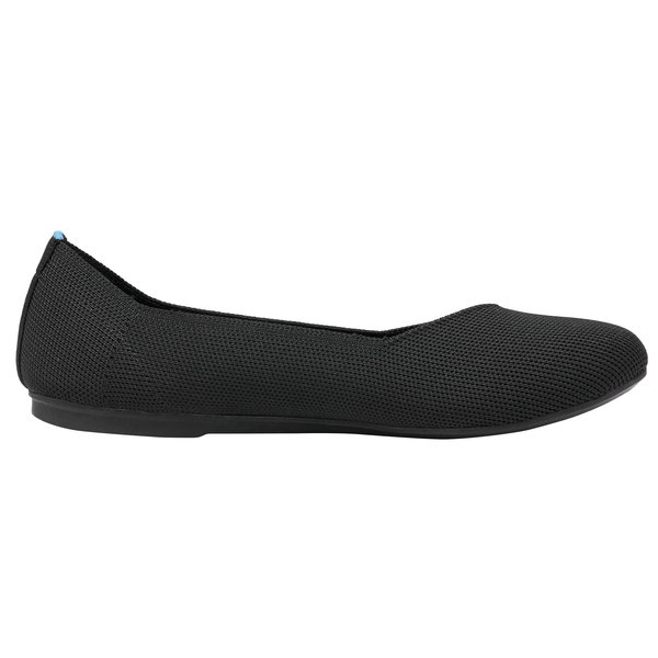 Round Toe Knit Flats - BLACK - 2