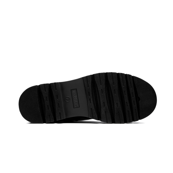 Platform Lace Up Lug Sole Combat Boots - BLACK GREEN - 5