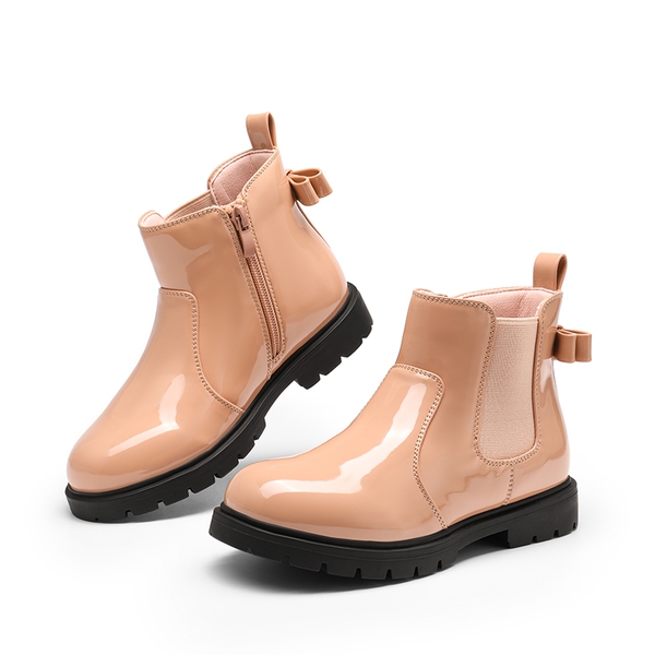 Side Zipper Kids Chelsea Boots - PINK PAT - 3