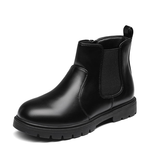 Side Zipper Kids Chelsea Boots - BLACK PU -  0
