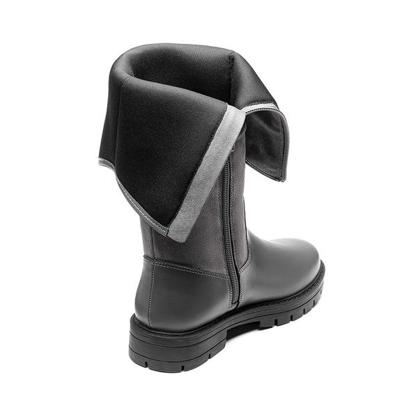 Kids Buckle Knee High Riding Boots - GRAY - 3
