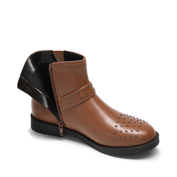 Kids Studded Detail Fashion Boots - BROWN - 3