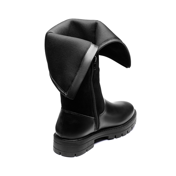 Kids Buckle Knee High Riding Boots - BLACK - 3