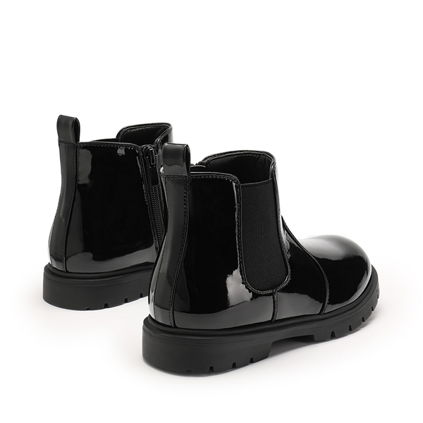 Side Zipper Kids Chelsea Boots - BLACK PAT - 3