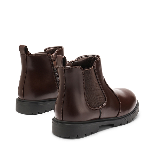 Side Zipper Kids Chelsea Boots - BROWN PU - 4