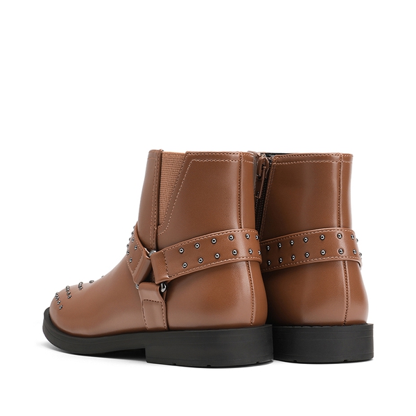 Kids Studded Detail Fashion Boots - BROWN - 4