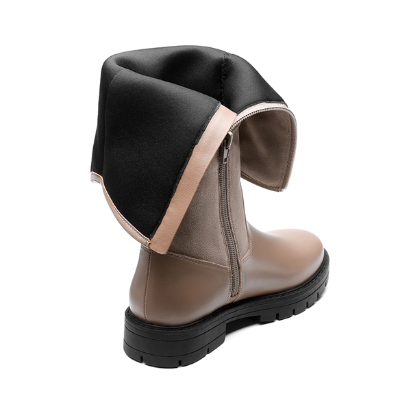 Kids Buckle Knee High Riding Boots - KHAKI - 3
