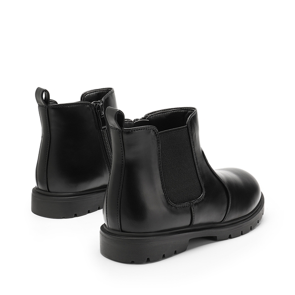 Side Zipper Kids Chelsea Boots - BLACK PU - 4