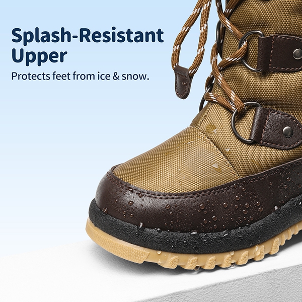 Slip Resistant Kids Fur Snow Boots - BROWN - 4