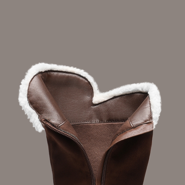 Kids Mid-Calf Sherpa Lining Boots - BROWN - 5