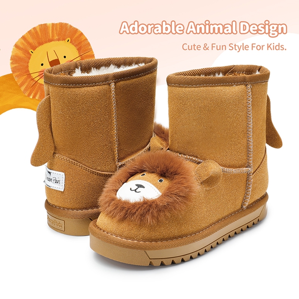Kids Winter Boots Sherpa Fur Boots-Dream Pairs