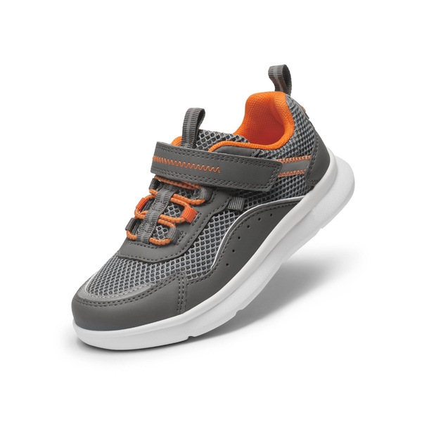 Kids Athletic Running Tennis Sneakers - GREY ORANGE -  0