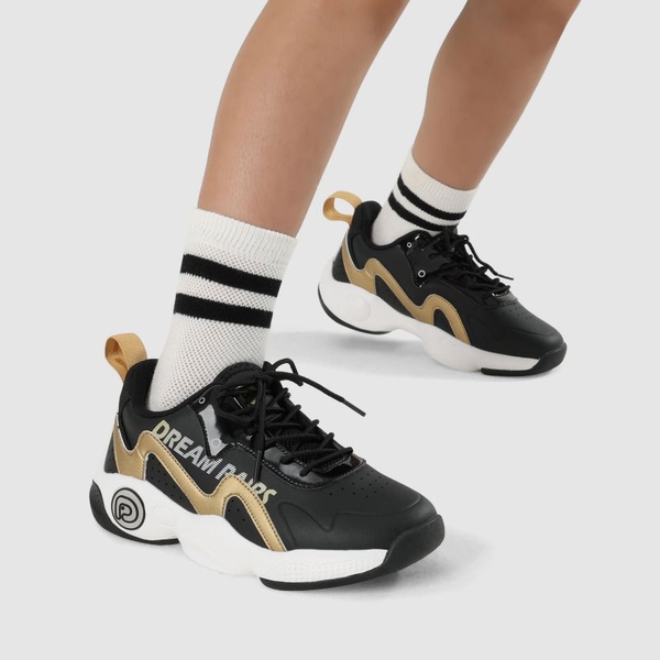 Kids Low-top Basketball Sneakers - BLACK GOLD - 1