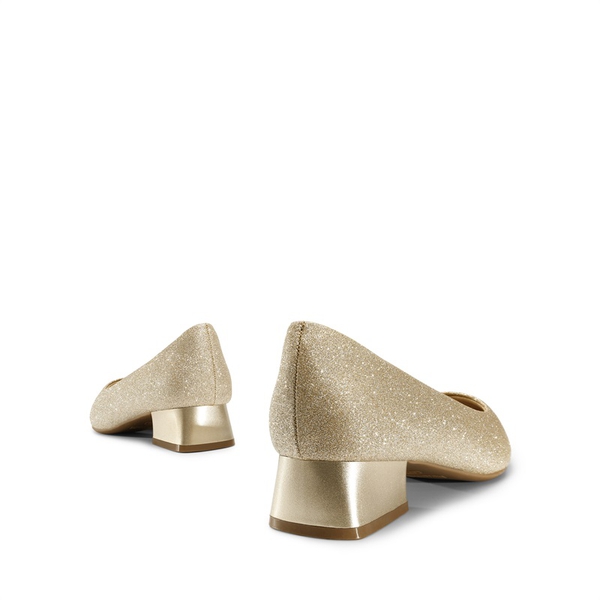 [Stand All Day Pumps] Adina Pointed Toe Low Heel Comfort Pumps - GOLD GLITTER - 3