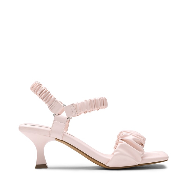 [Wonder Cloud] Aphrodite Ruched Square Toe Kitten Heel Sandals - PINK - 2