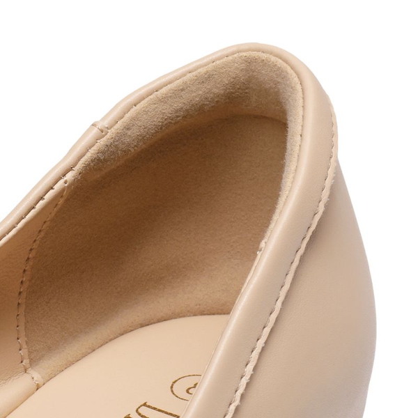 Square Toe Low Wedge Bow Flats - NUDE - 5