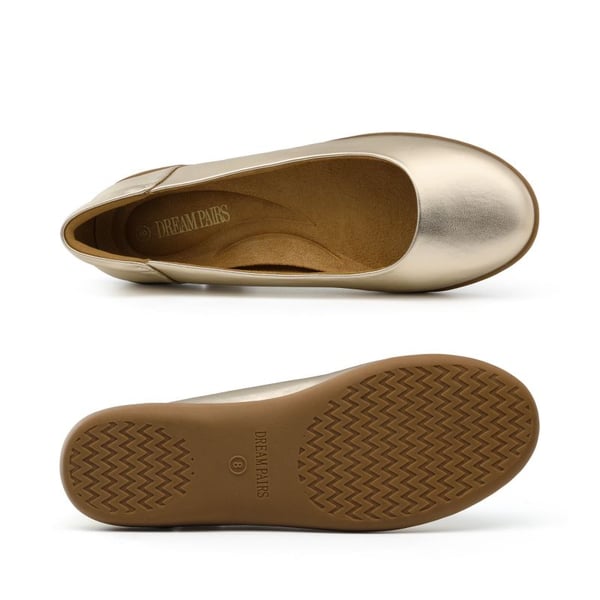 Comfortable Round Toe Ballet Flats - GOLD - 2
