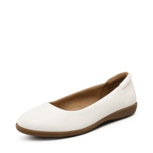 Comfortable Round Toe Ballet Flats - WHITE -  0
