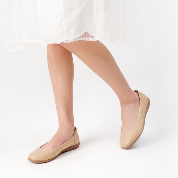 Comfortable Round Toe Ballet Flats - NUDE - 1