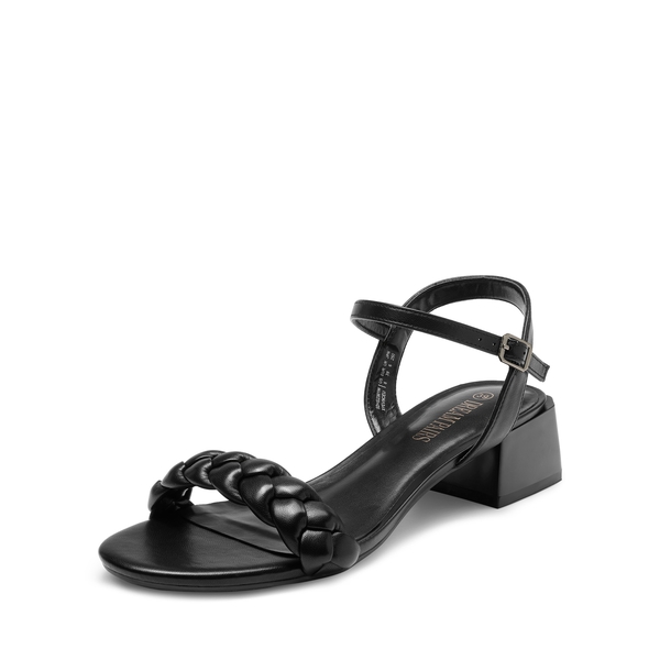Women’s Chunky Braided Ankle Strap Sandals - BLACK -  0