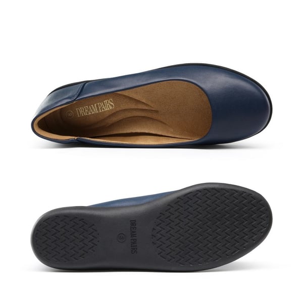 Comfortable Round Toe Ballet Flats - NAVY - 2