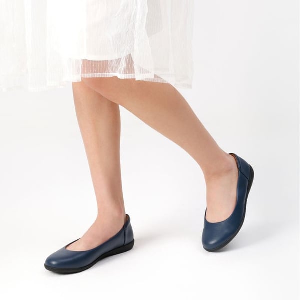 Comfortable Round Toe Ballet Flats - NAVY - 1