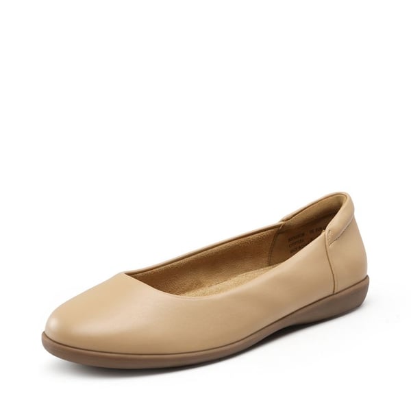 Comfortable Round Toe Ballet Flats - NUDE -  0