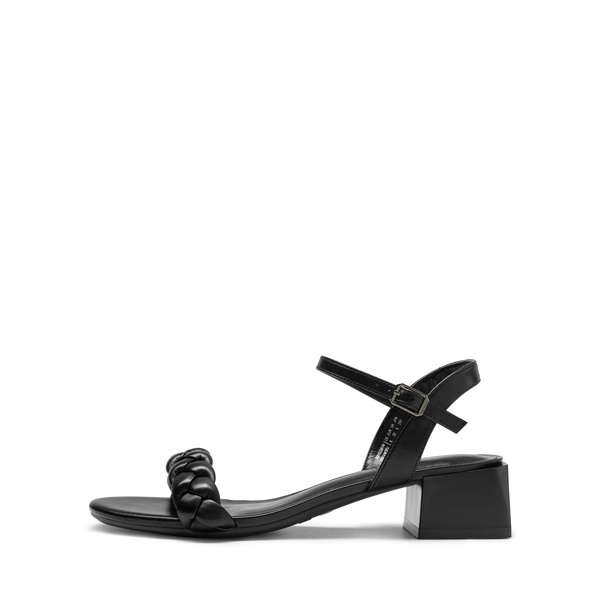 Women’s Chunky Braided Ankle Strap Sandals - BLACK - 2