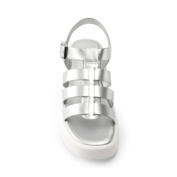 Soft Cushion Gladiator Platform Sandals - SILVER - 3