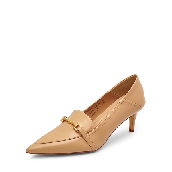 Horsebit Detail Pointed Toe Kitten Heel Pumps