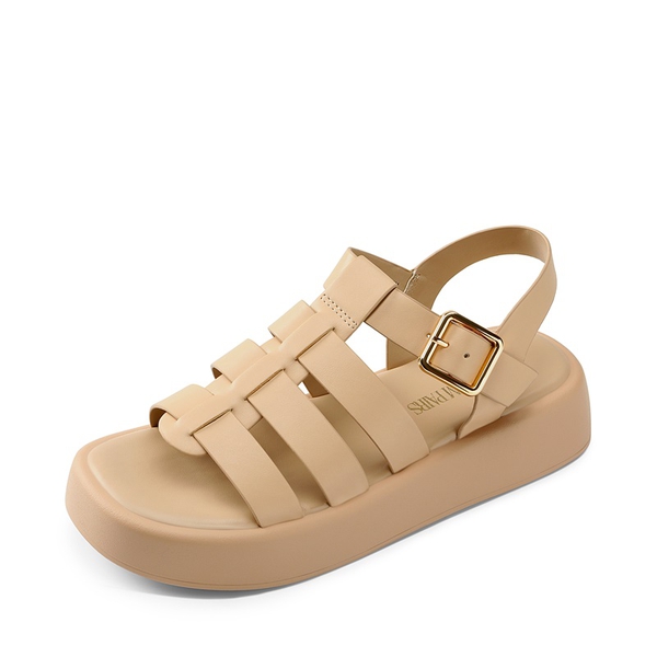 Soft Cushion Gladiator Platform Sandals - NUDE -  0