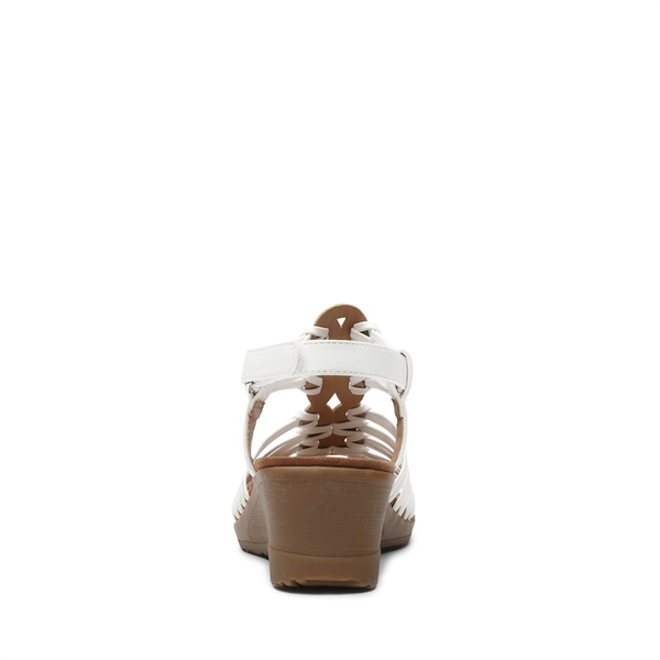 Strappy Ankle Strap Wedge Sandals - WHITE - 3