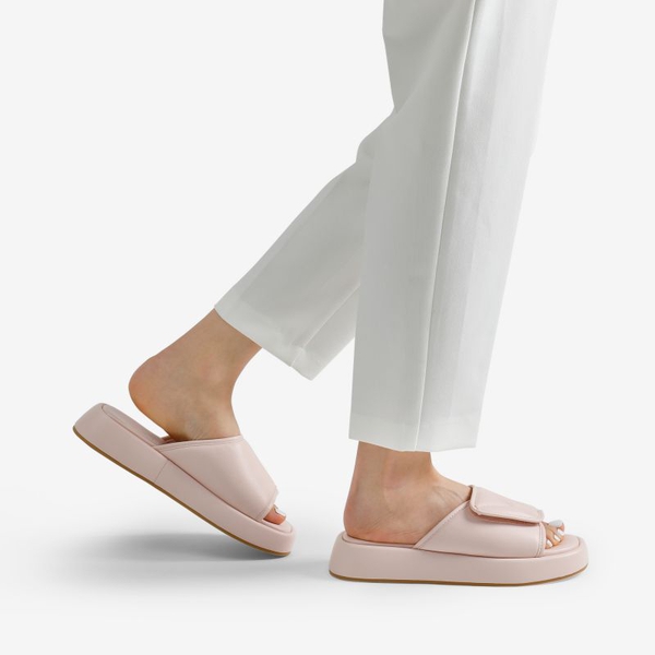 Slip on Platform Slide Sandals - PINK - 1