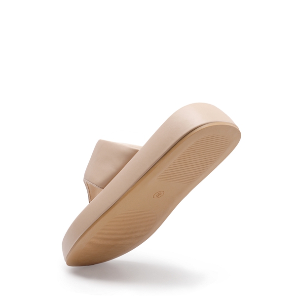 Comfort Cute Walking Platform Flip Flops - NUDE - 4