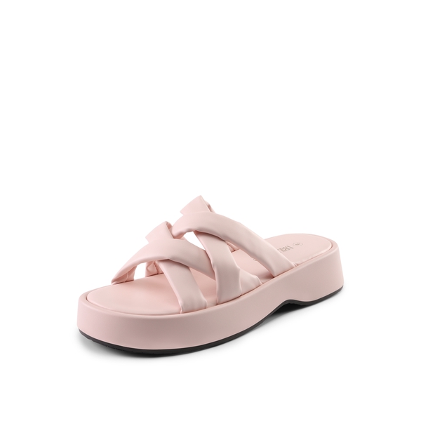 [Wonder Cloud] Rhea Criss Cross Slide Platform Sandals - PINK -  0