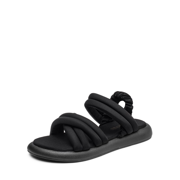 [Wonder Cloud] Artemis Strappy Cross Strap Flat Sandals - BLACK -  0