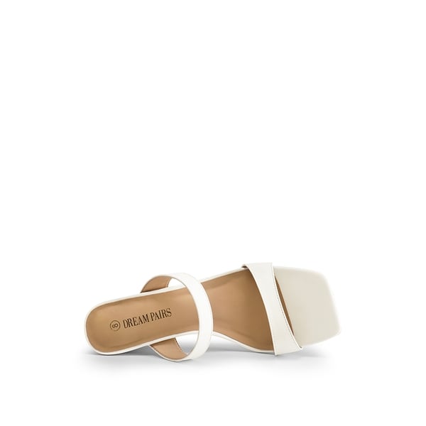 Two Strap Slip-On Wedge Sandals - WHITE - 2