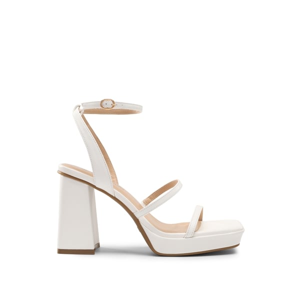 Strappy Chunky Platform Heel Sandals - WHITE - 2