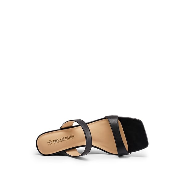 Two Strap Slip-On Wedge Sandals - BLACK - 2