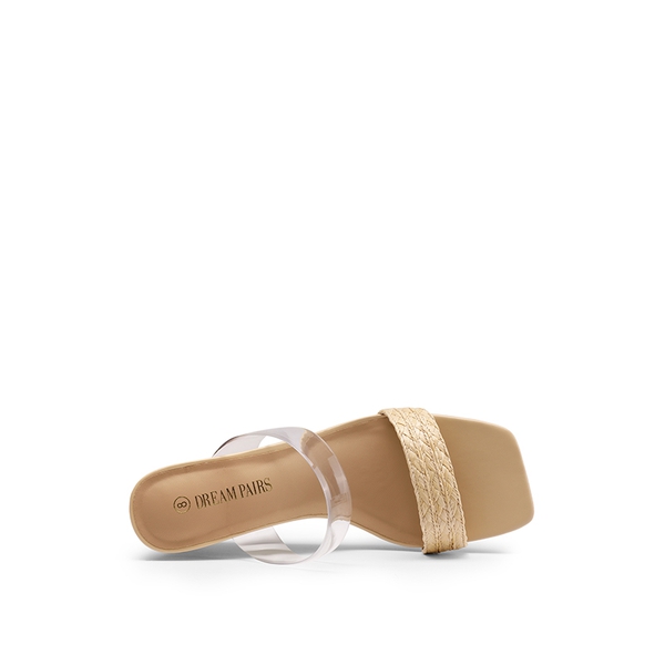 Two Strap Slip-On Wedge Sandals - CLEAR - 2