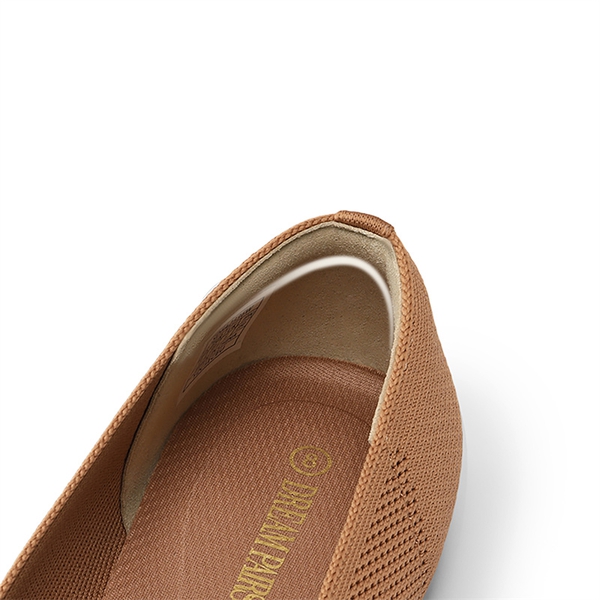 Pointed Toe Comfortable Knit Loafers - TAN - 3