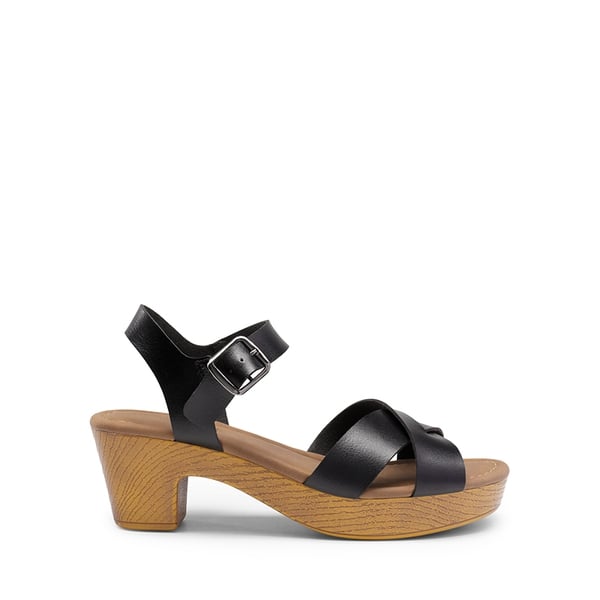 Chunky Criss Cross Platform Sandals  - BLACK - 2