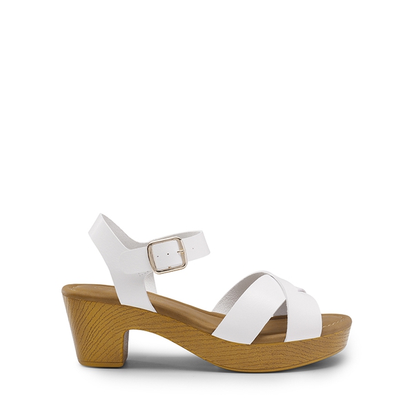 Chunky Criss Cross Platform Sandals  - WHITE - 2