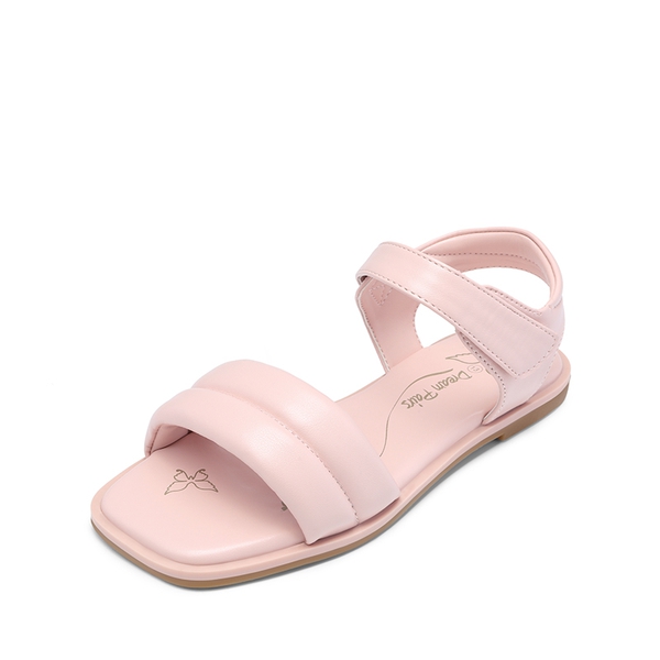 Girls Square Toe Flat Sandals - PINK -  0