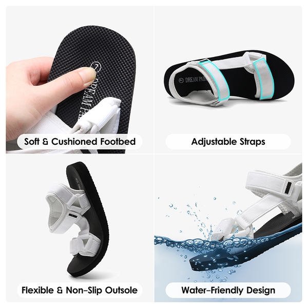 Quick-Drying LightWeight Water Hiking Sandals - WHITE - 4