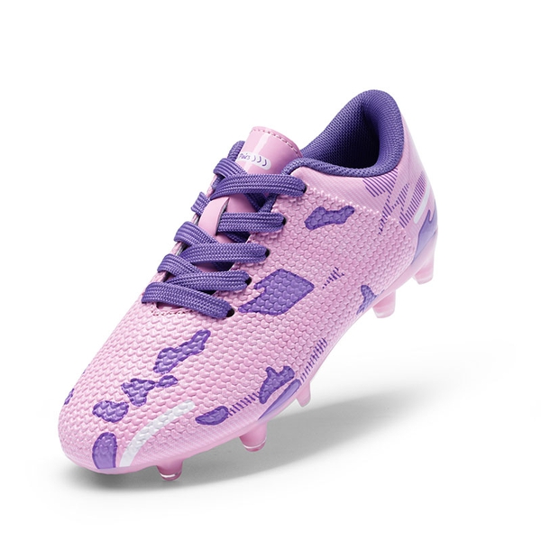 Kids Earth Surface Pattern Soccer Shoes - PINK PURPLE -  0